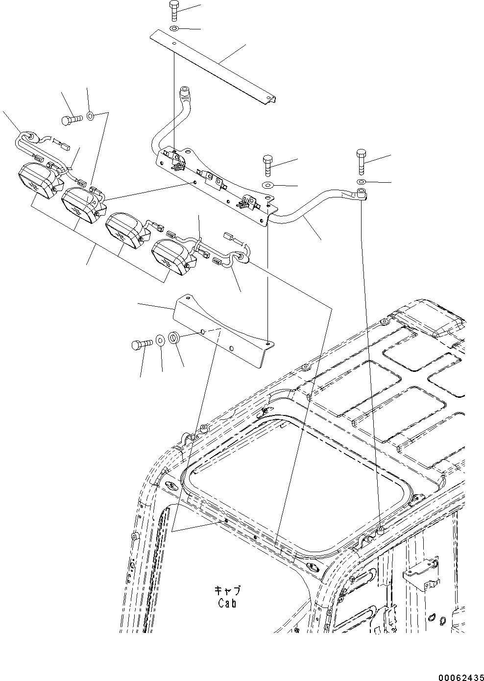 Excavators Komatsu / PC130-8 S/N 80001-UP(0000133c) / Additional Working Light, For Upper Cab(#80001-)(E006001 : E0310-005001)