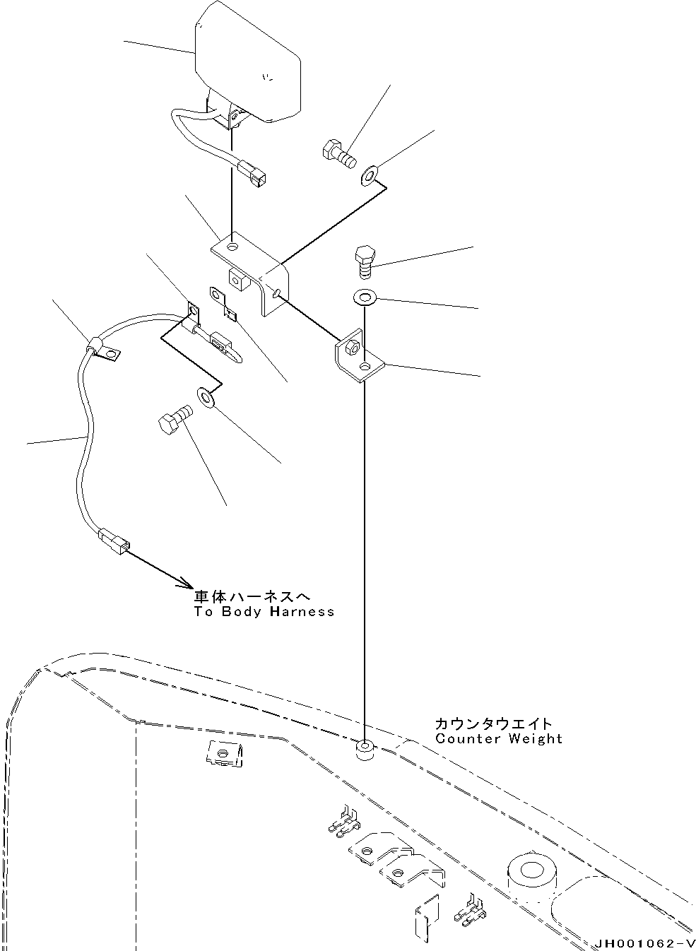 Excavators Komatsu / PC130-8 S/N 80001-UP(0000133c) / Working Lights, Rear(#80001-)(E011001 : E0320-001001)