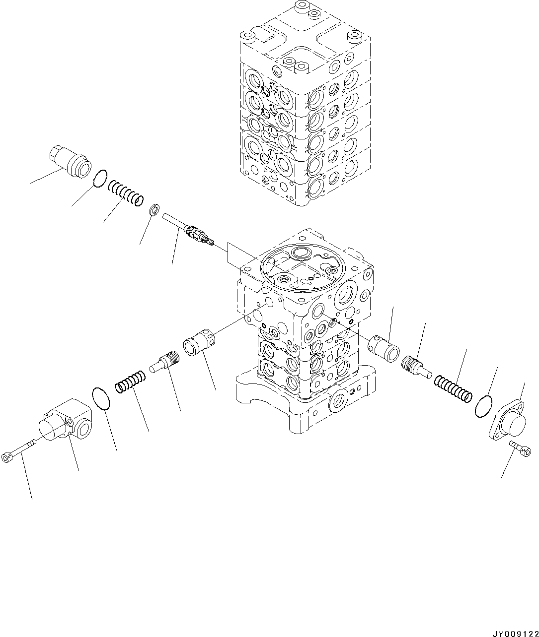 Excavators Komatsu / PC130-8 S/N C30001-UP(0000133k) / Main Control Valve, 1-actuator, 2-piece Type(005079 : H0120-003007)