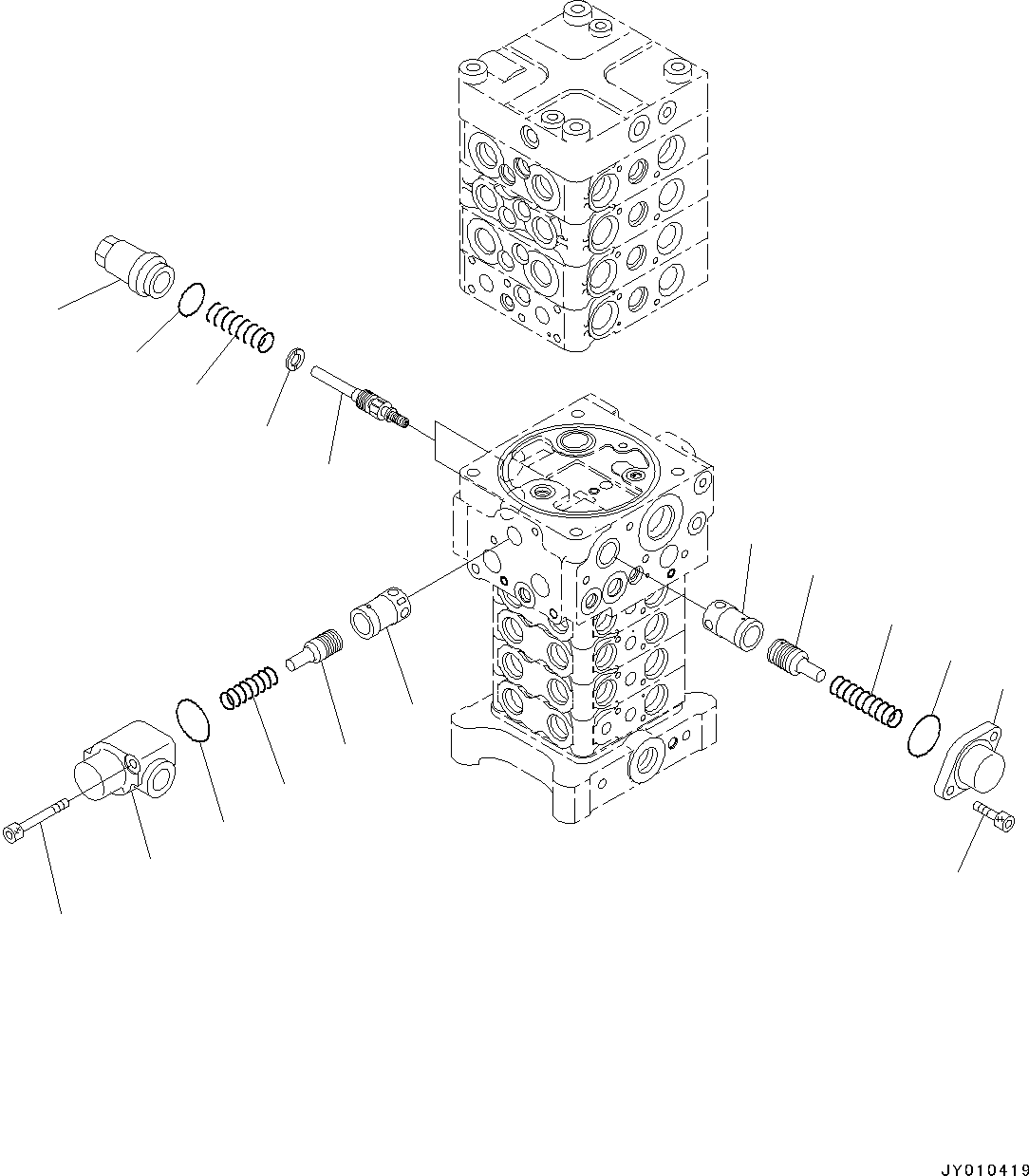 Excavators Komatsu / PC130-8 S/N C30001-UP(0000133k) / Main Control Valve, 1-actuator, Blade Specification(005197 : H0120-005007)