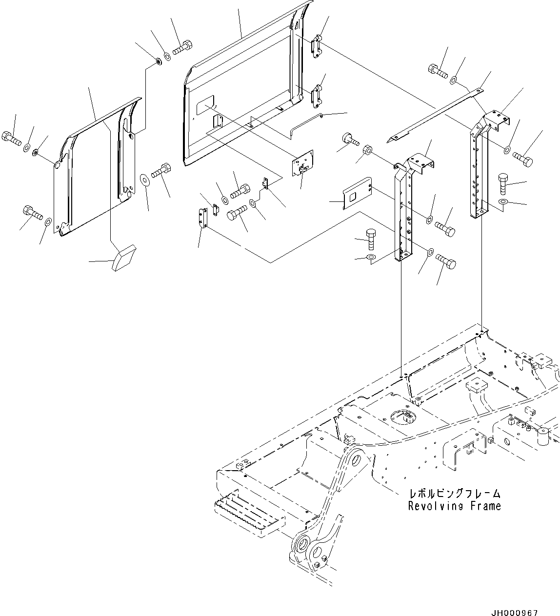 Excavators Komatsu / PC130-8 S/N C30001-UP(0000133k) / Side Cover And Machine Cab Door, RHS(008007 : M1140-001001)