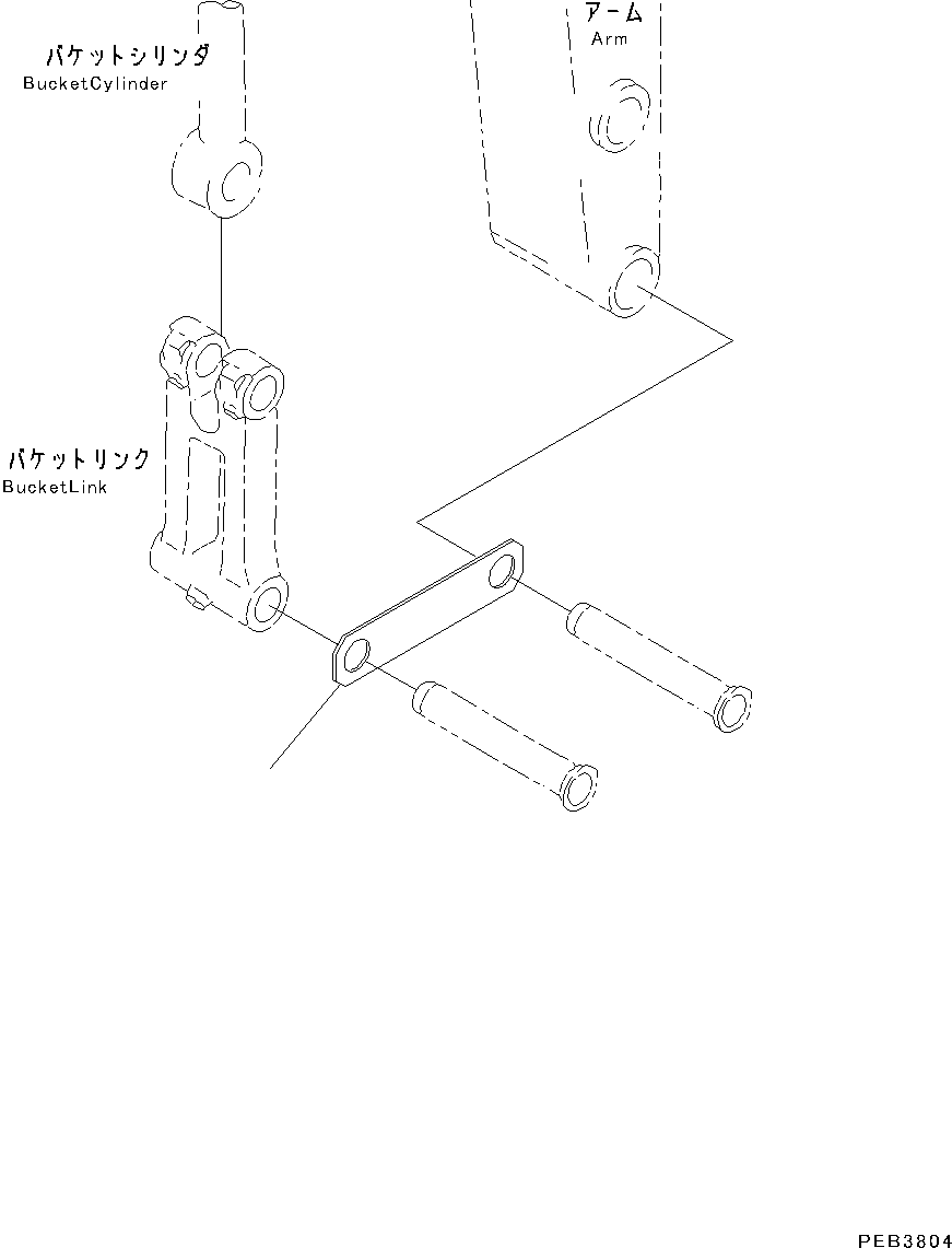 Excavators Komatsu / PC130-8 S/N C30001-UP(0000133k) / Bucket Linkage, Bucket Less(012073 : T1290-002001)