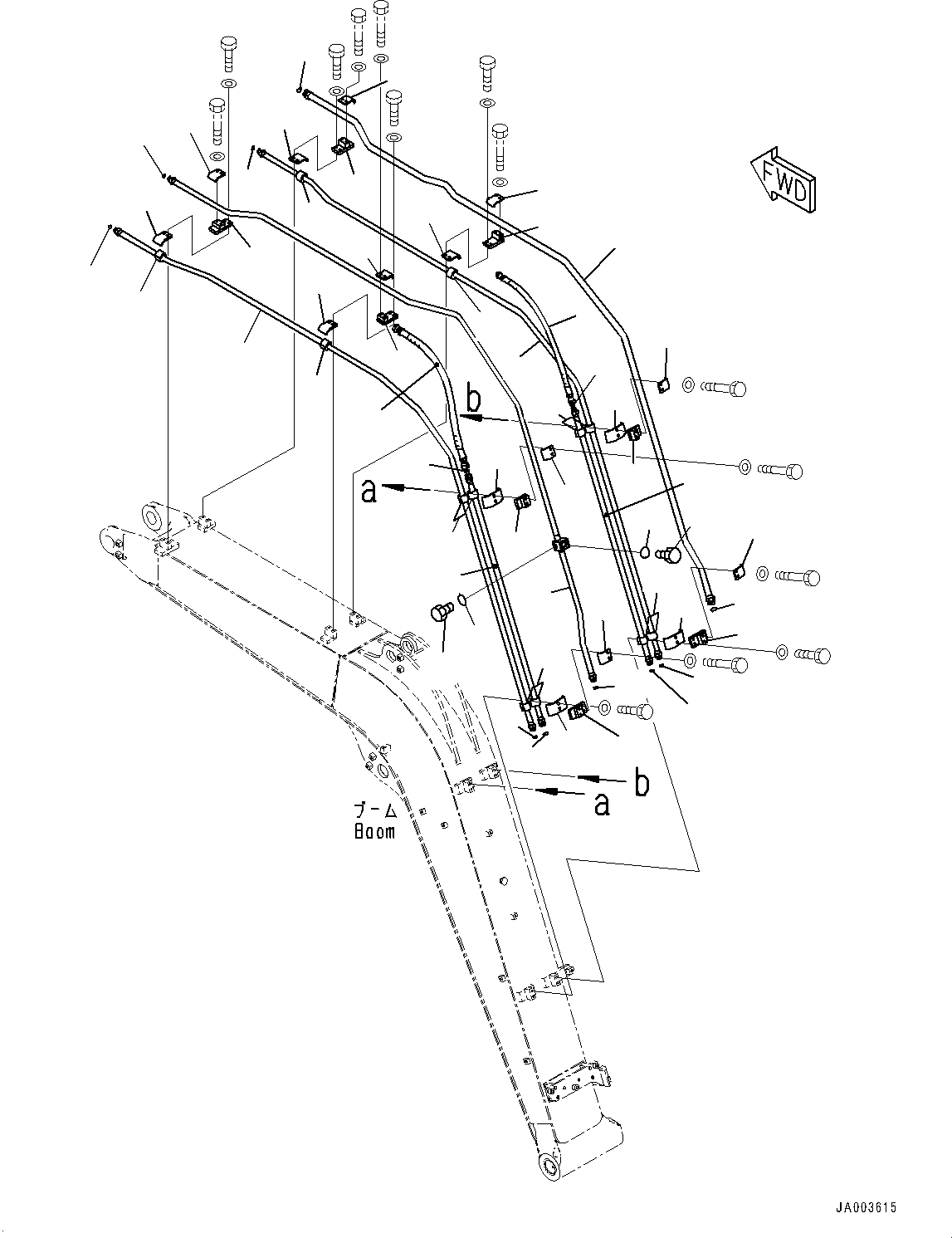 Excavators Komatsu / PC88MR-8 S/N 5001-UP (EU Spec.)(0000135c) / Boom, Piping (#5001-)(T005004 : T1110-004004)