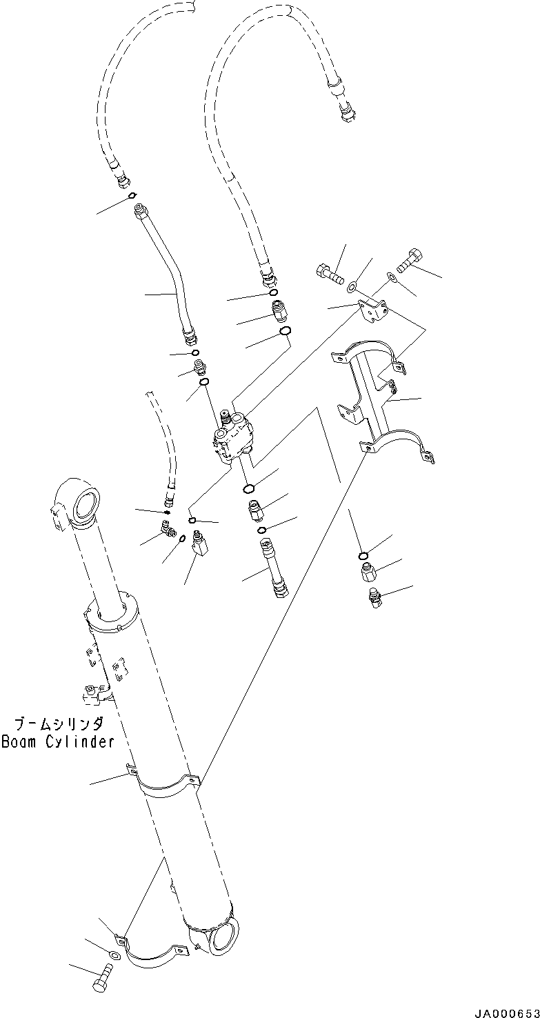 Excavators Komatsu / PC88MR-8 S/N 5001-UP (EU Spec.)(0000135c) / Boom Cylinder, Piping (1/2) (#5001-)(T011004 : T1120-002004)