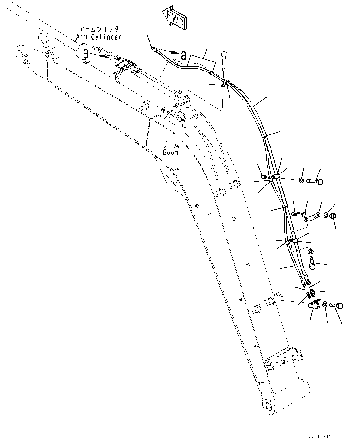 Excavators Komatsu / PC88MR-8 S/N 5001-UP (EU Spec.)(0000135c) / Arm Cylinder, Piping (2/2) (#5001-)(T013005 : T1140-002004)