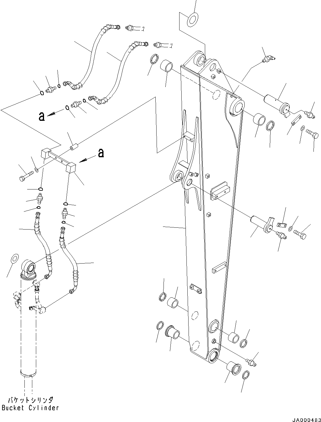 Excavators Komatsu / PC88MR-8 S/N 5001-UP (EU Spec.)(0000135c) / Arm, Arm and Pin (#5001-)(T019001 : T1210-003001)