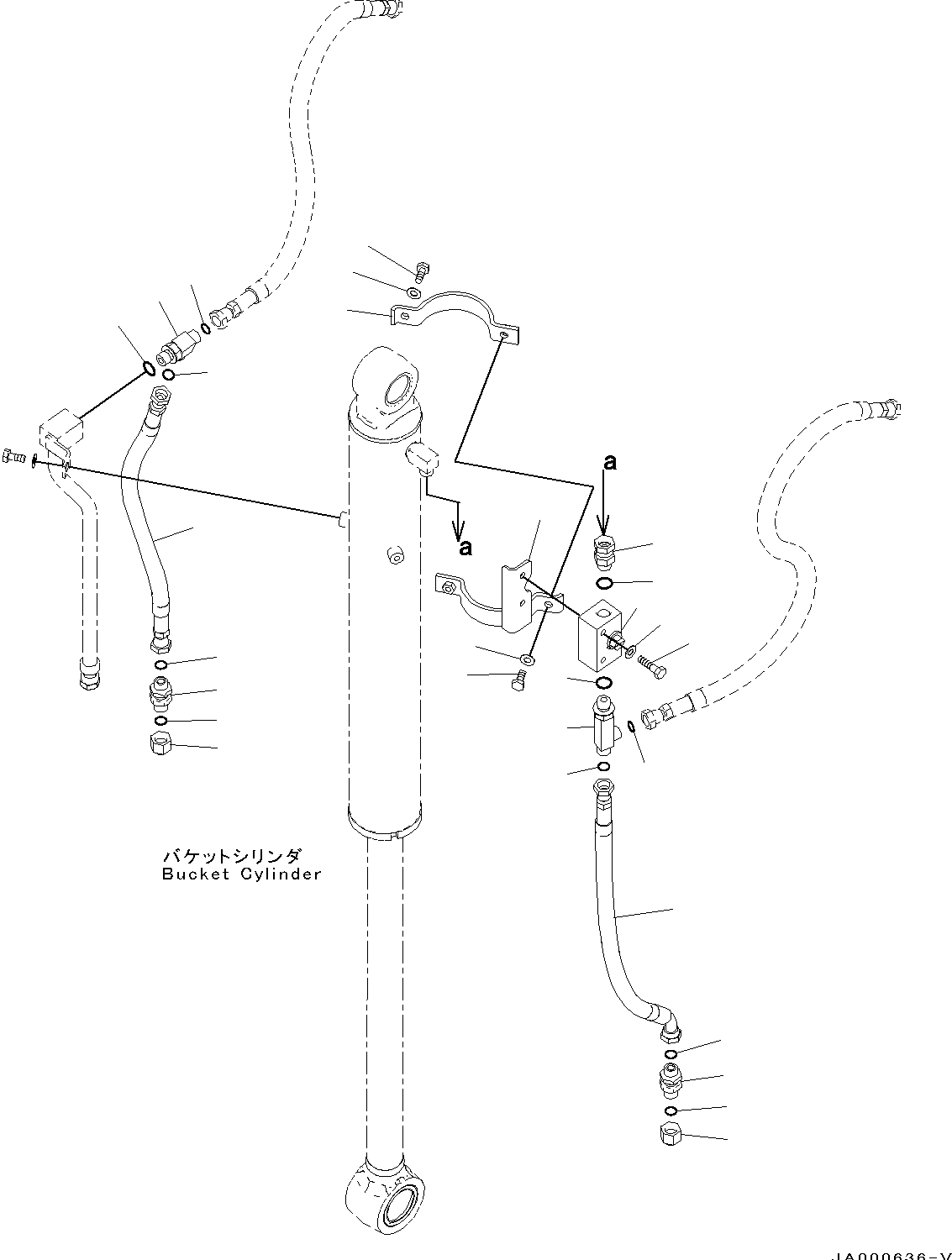 Excavators Komatsu / PC88MR-8 S/N 5001-UP (EU Spec.)(0000135c) / Bucket Cylinder, Piping (#5001-)(T021002 : T1220-002002)