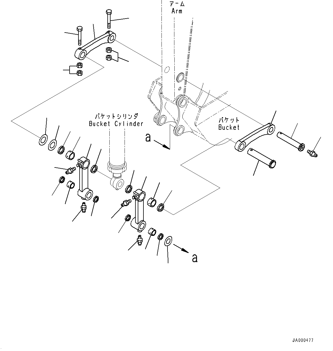 Excavators Komatsu / PC88MR-8 S/N 5001-UP (EU Spec.)(0000135c) / Bucket Linkage (#5001-)(T022001 : T1230-001001)