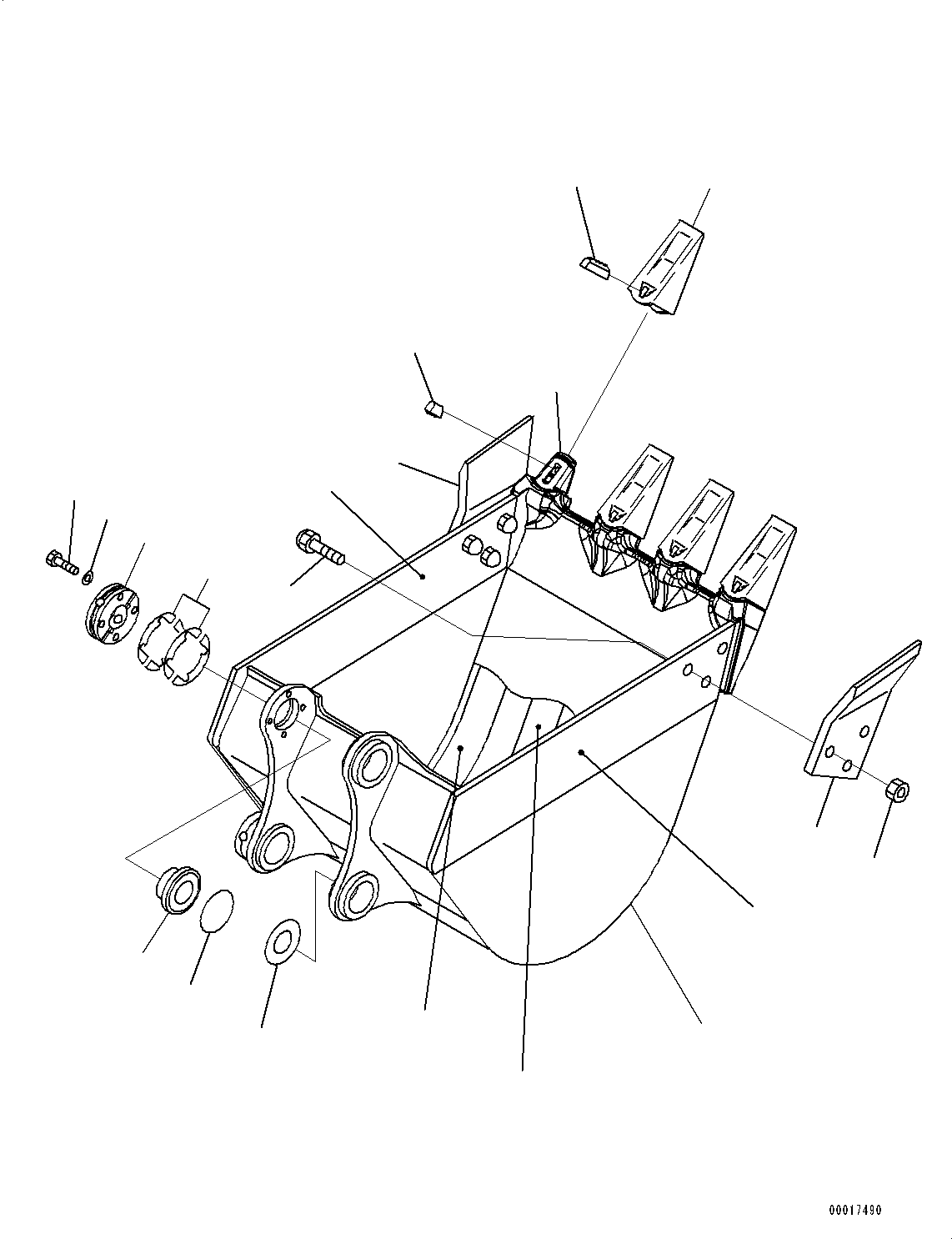 Excavators Komatsu / PC88MR-8 S/N 5001-UP (EU Spec.)(0000135c) / Bucket (#5001-)(T028001 : T1510-011001)