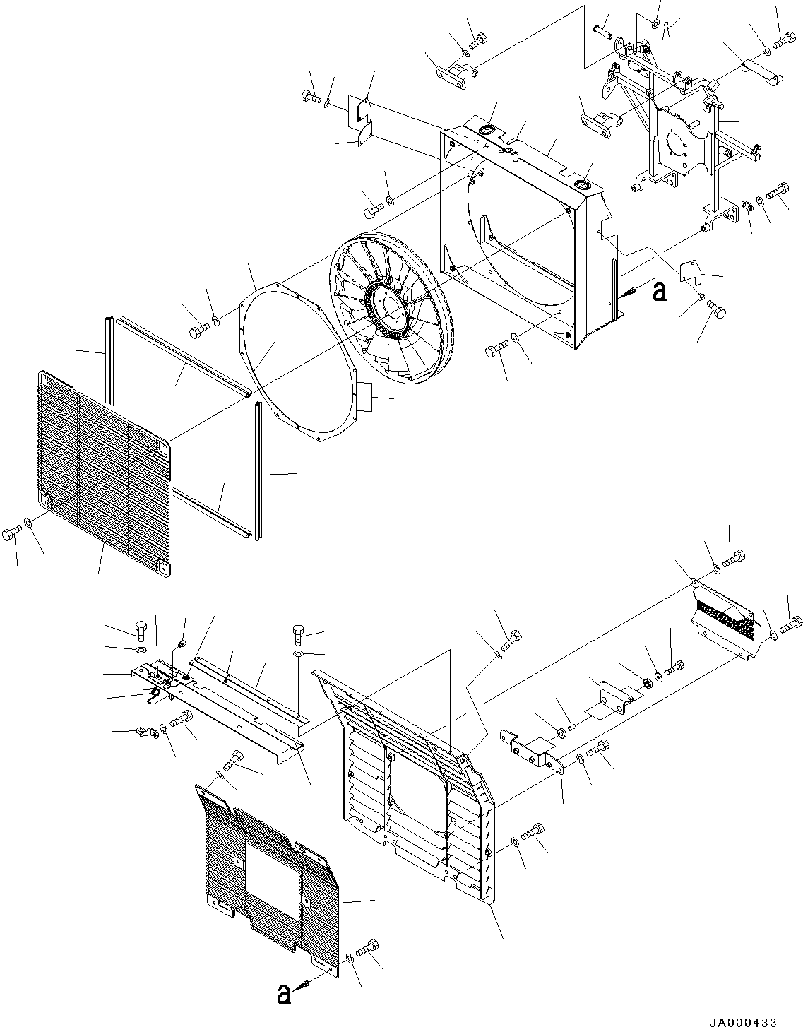 Bulldozers Komatsu / D31EX-22 S/N 60001-UP(0000137c) / Cooling System, Grille, Mask and Radiator Cover (#60001-)(C001008 : C0100-001008)