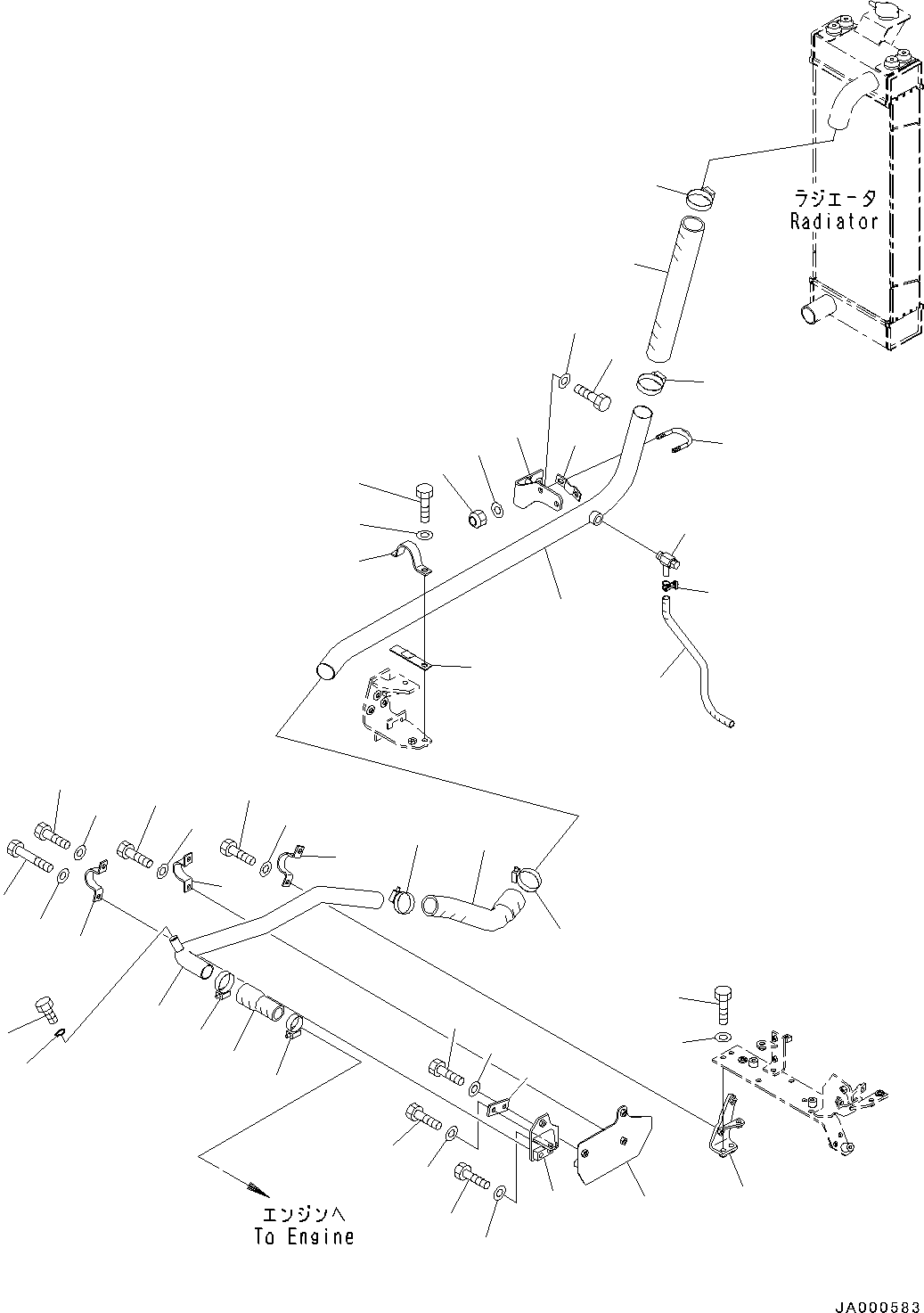 Bulldozers Komatsu / D31EX-22 S/N 60001-UP(0000137c) / Cooling System, Radiator Piping (1/2) (#60001-)(C001010 : C0100-001010)