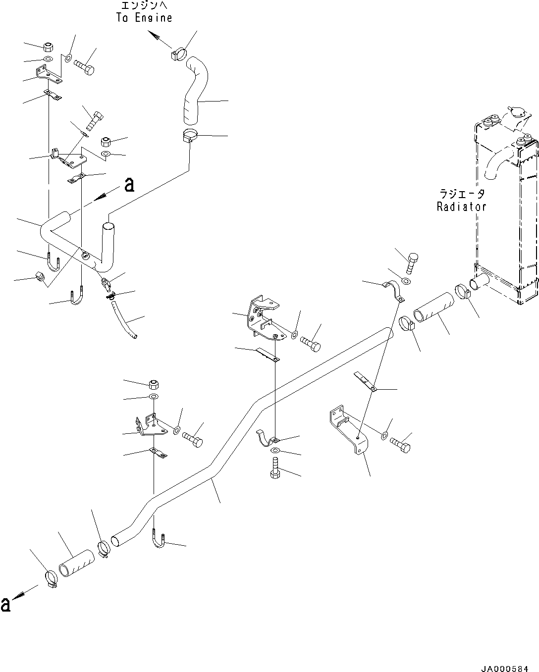 Bulldozers Komatsu / D31EX-22 S/N 60001-UP(0000137c) / Cooling System, Radiator Piping (2/2) (#60001-60491)(C001011 : C0100-001011)