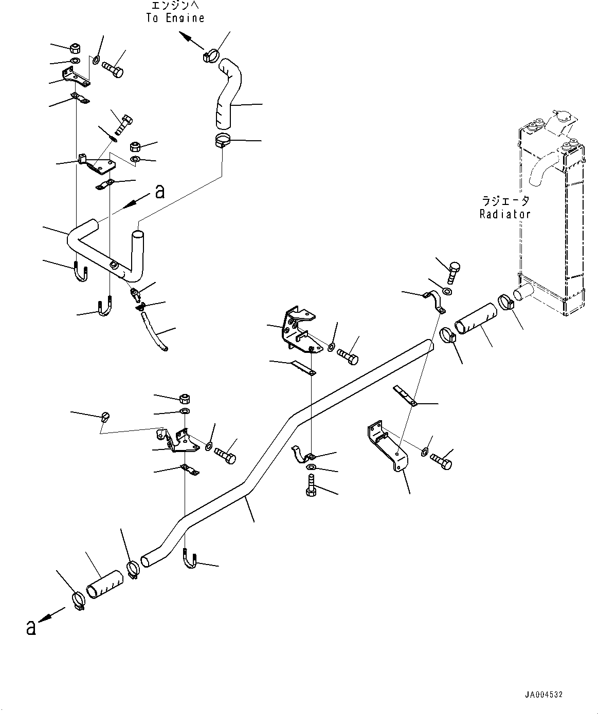 Bulldozers Komatsu / D31EX-22 S/N 60001-UP(0000137c) / Cooling System, Radiator Piping (2/2) (#60492-)(C001012 : C0100-001011A)
