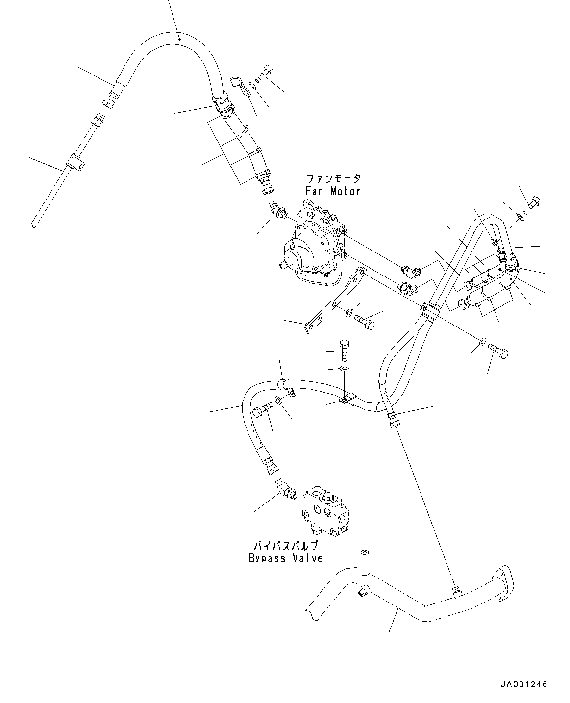 Bulldozers Komatsu / D31EX-22 S/N 60001-UP(0000137c) / Cooling System, Fan Motor Piping (#60001-)(C001014 : C0100-001013)