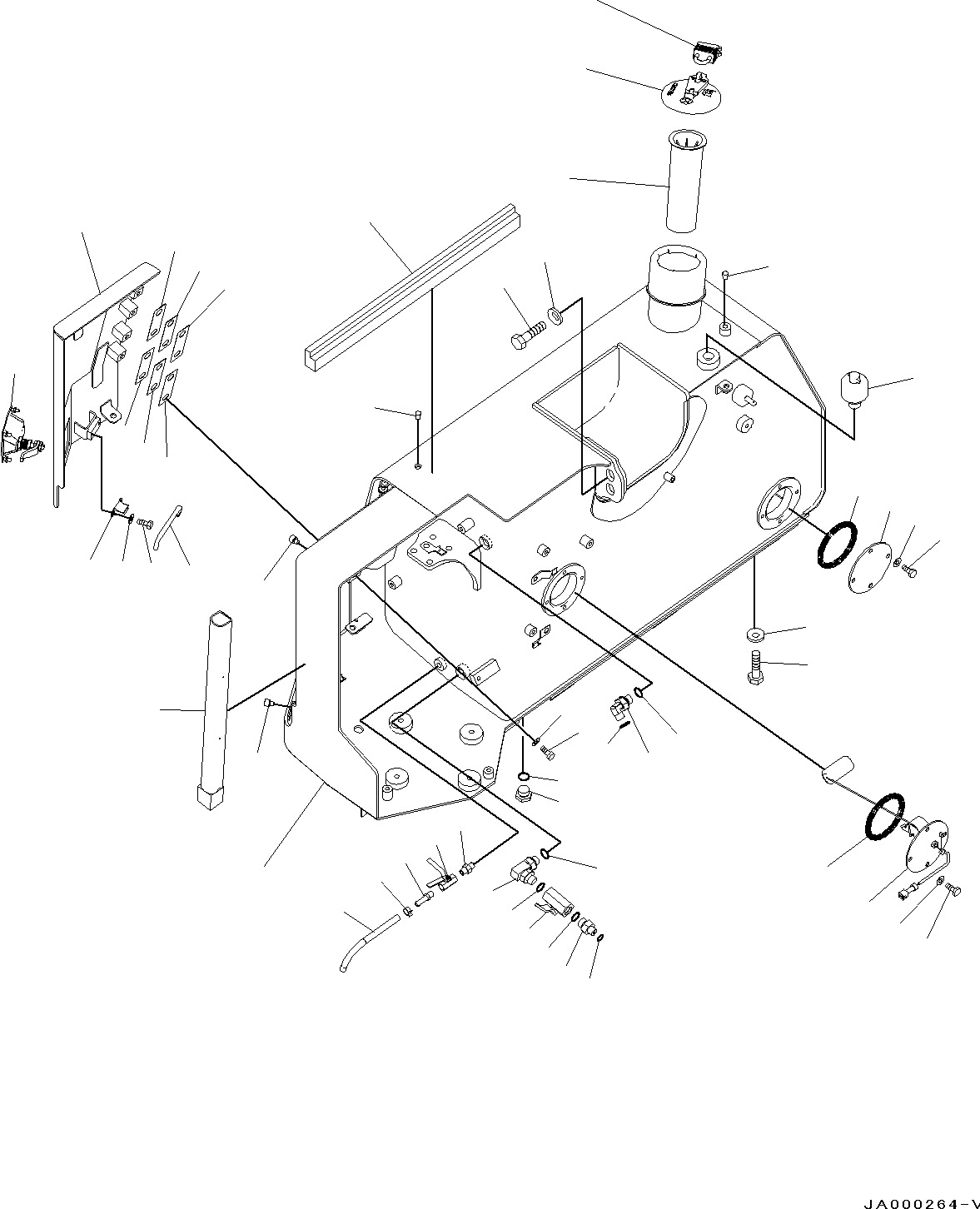Bulldozers Komatsu / D31EX-22 S/N 60001-UP(0000137c) / Fuel Tank,  (#60001-60491)(D001001 : D0100-001001)