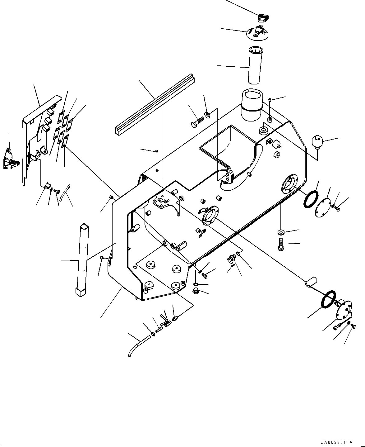 Bulldozers Komatsu / D31EX-22 S/N 60001-UP(0000137c) / Fuel Tank,  (#60424-60491)(D002001 : D0100-002001)