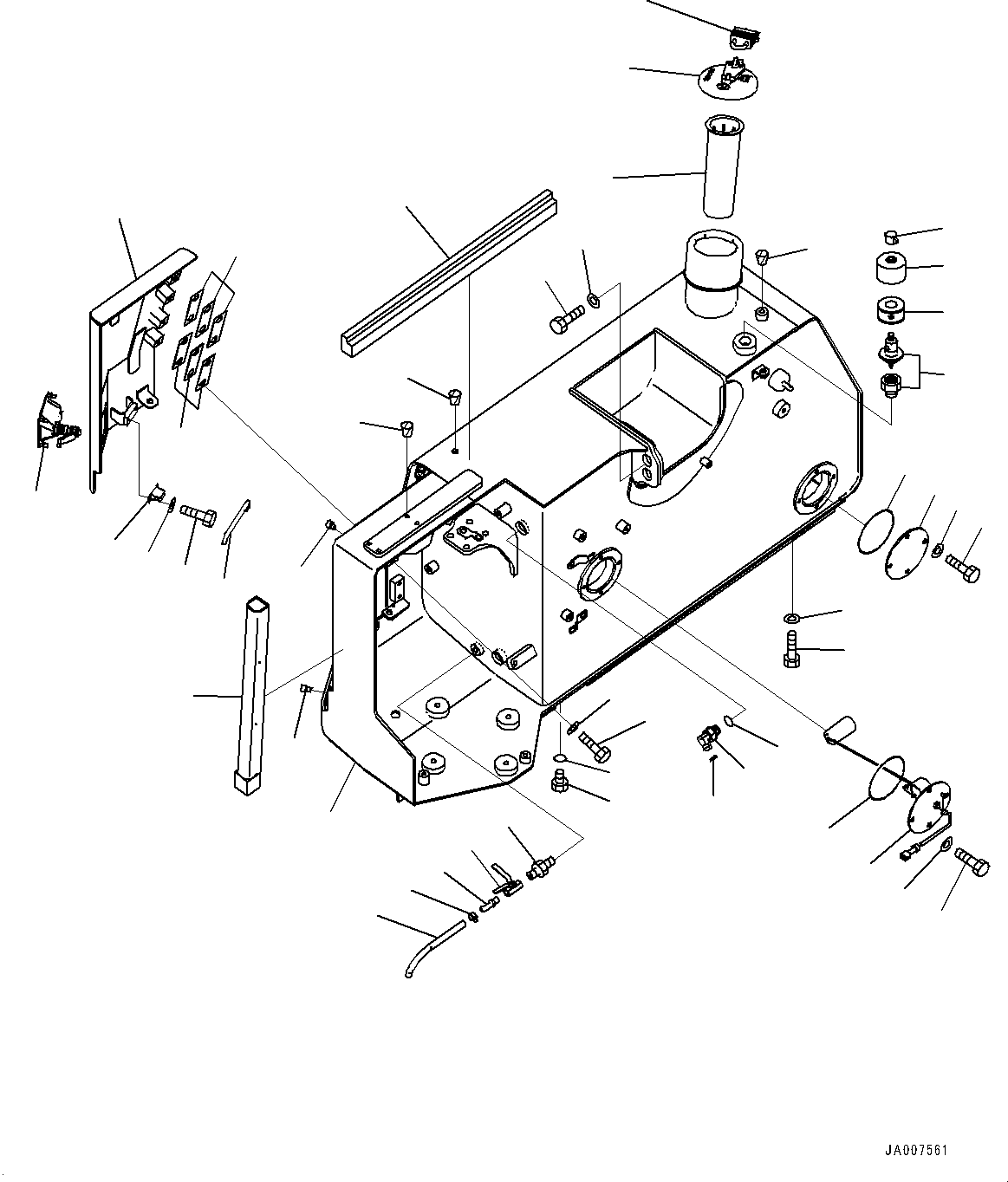 Bulldozers Komatsu / D31EX-22 S/N 60001-UP(0000137c) / Fuel Tank,  (#60492-)(D002002 : D0100-002001A)