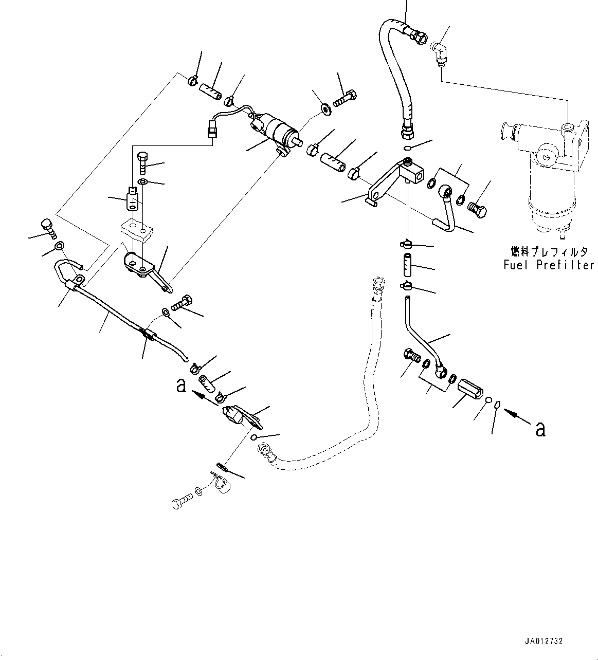 Bulldozers Komatsu / D31EX-22 S/N 60001-UP(0000137c) / Fuel Supply Piping, Air Bleeding Pump (#60001-)(D005002 : D0200-003002)