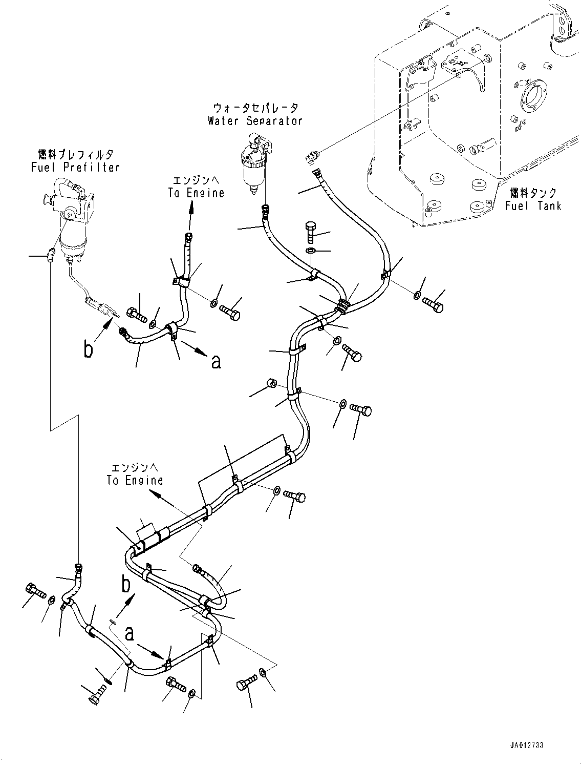 Bulldozers Komatsu / D31EX-22 S/N 60001-UP(0000137c) / Fuel Supply Piping, Piping (#60001-)(D006001 : D0200-004001)