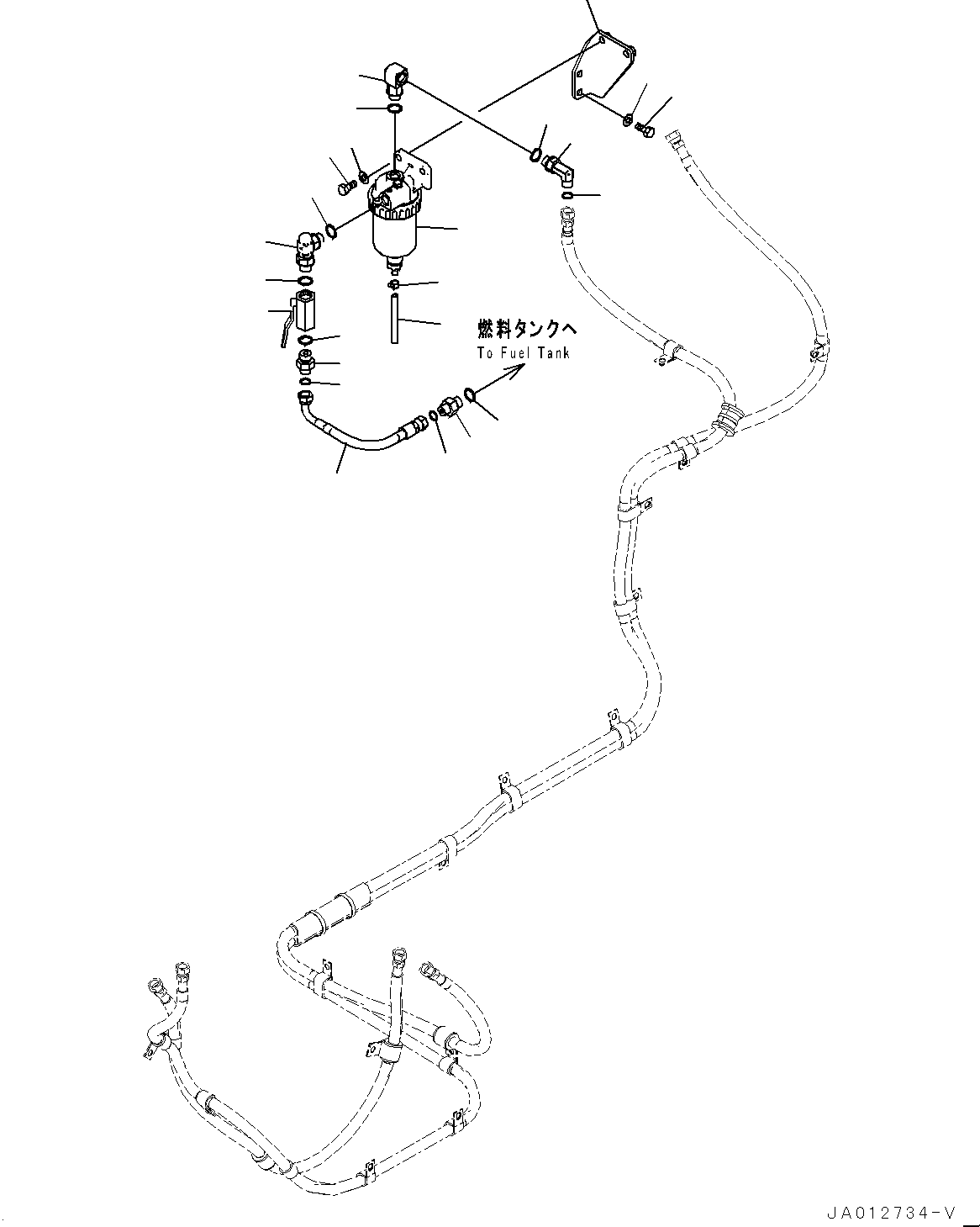 Bulldozers Komatsu / D31EX-22 S/N 60001-UP(0000137c) / Fuel Supply Piping, Water Separator (#60001-)(D006003 : D0200-004003)