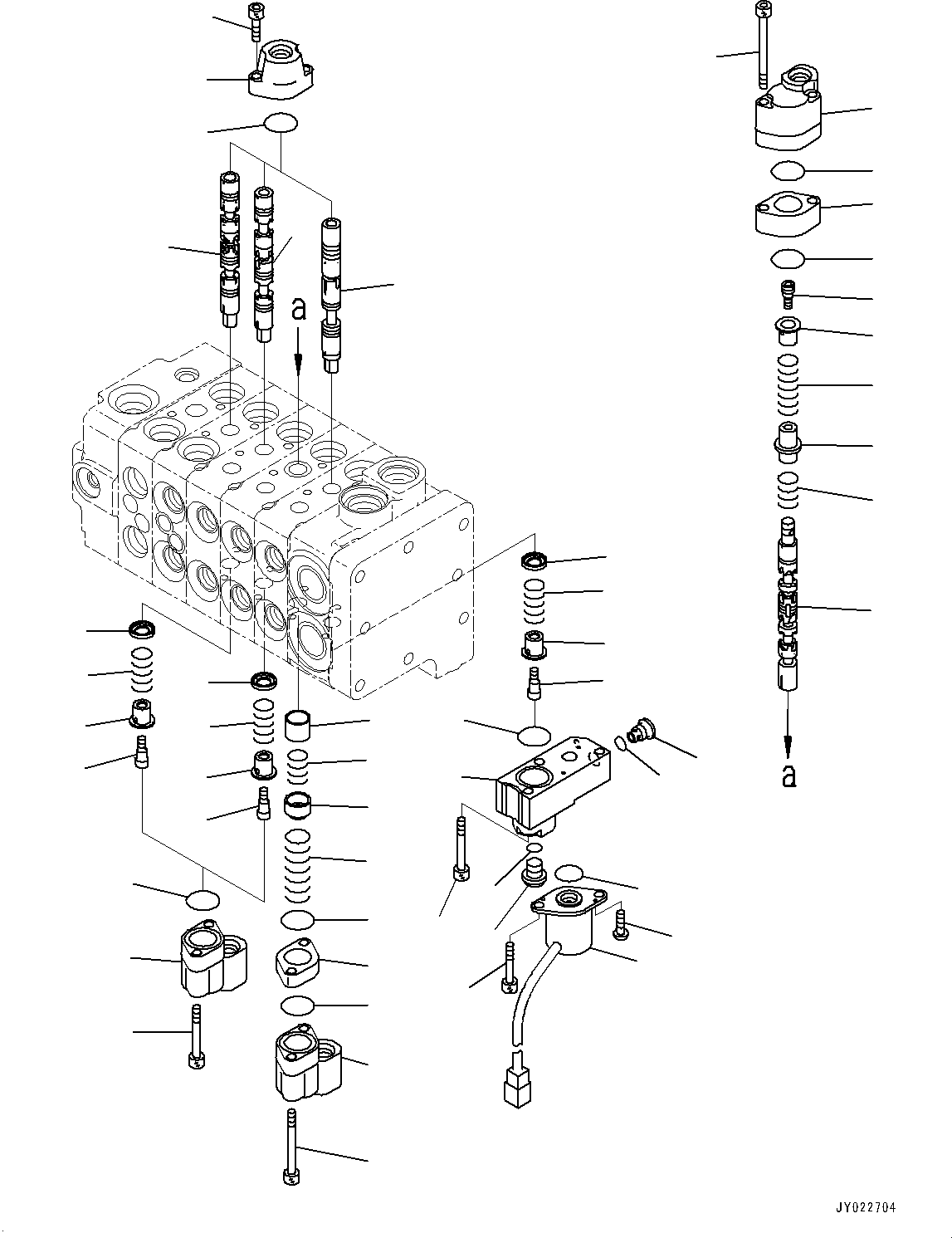 Bulldozers Komatsu / D31EX-22 S/N 60001-UP(0000137c) / Control Valve, Inner Parts (2/6) (#60001-)(H003002 : H0120-002002)