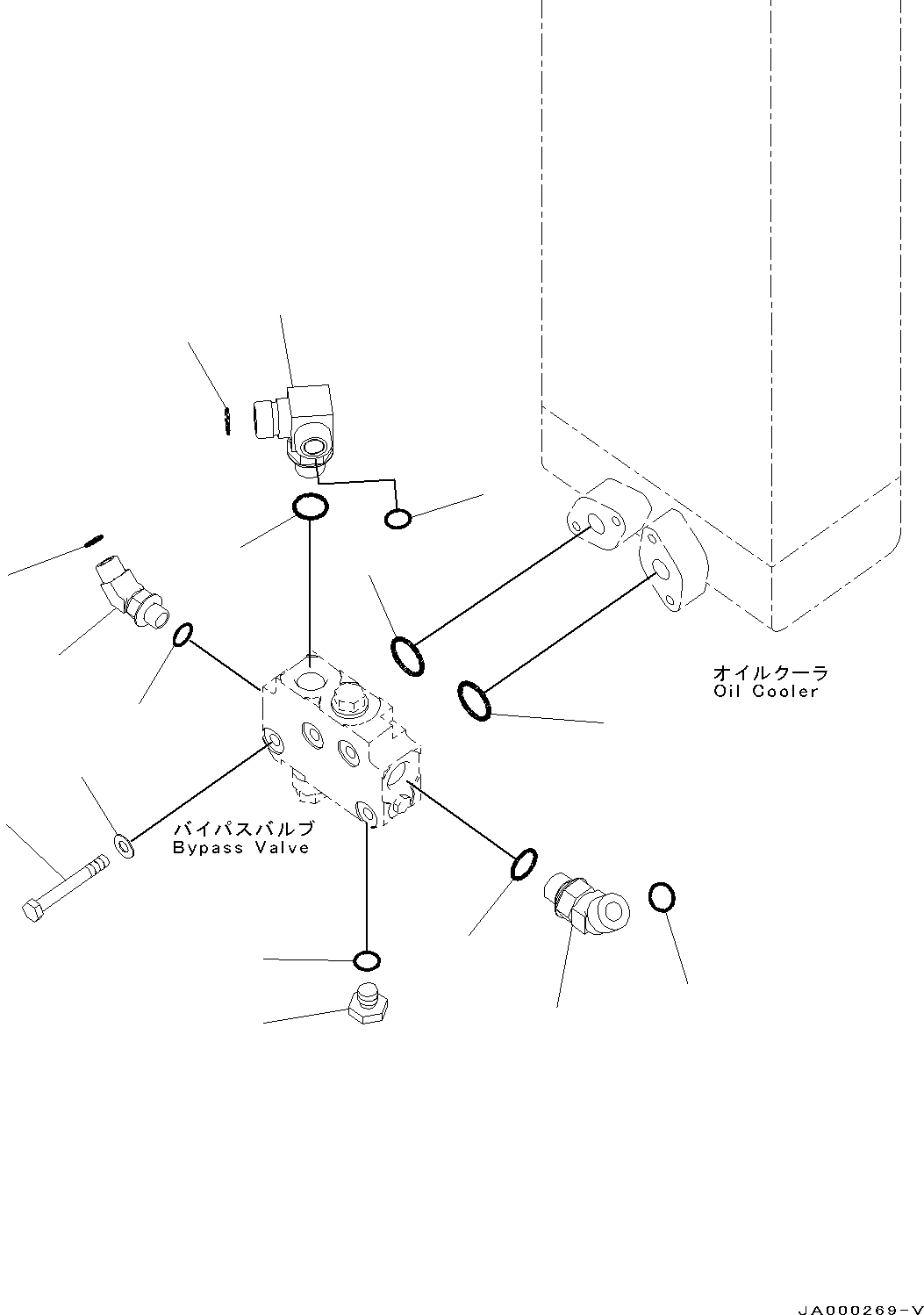 Bulldozers Komatsu / D31EX-22 S/N 60001-UP(0000137c) / Hydraulic Oil Cooler Piping, Bypass Valve Mounting (#60001-)(H006004 : H0320-001004)