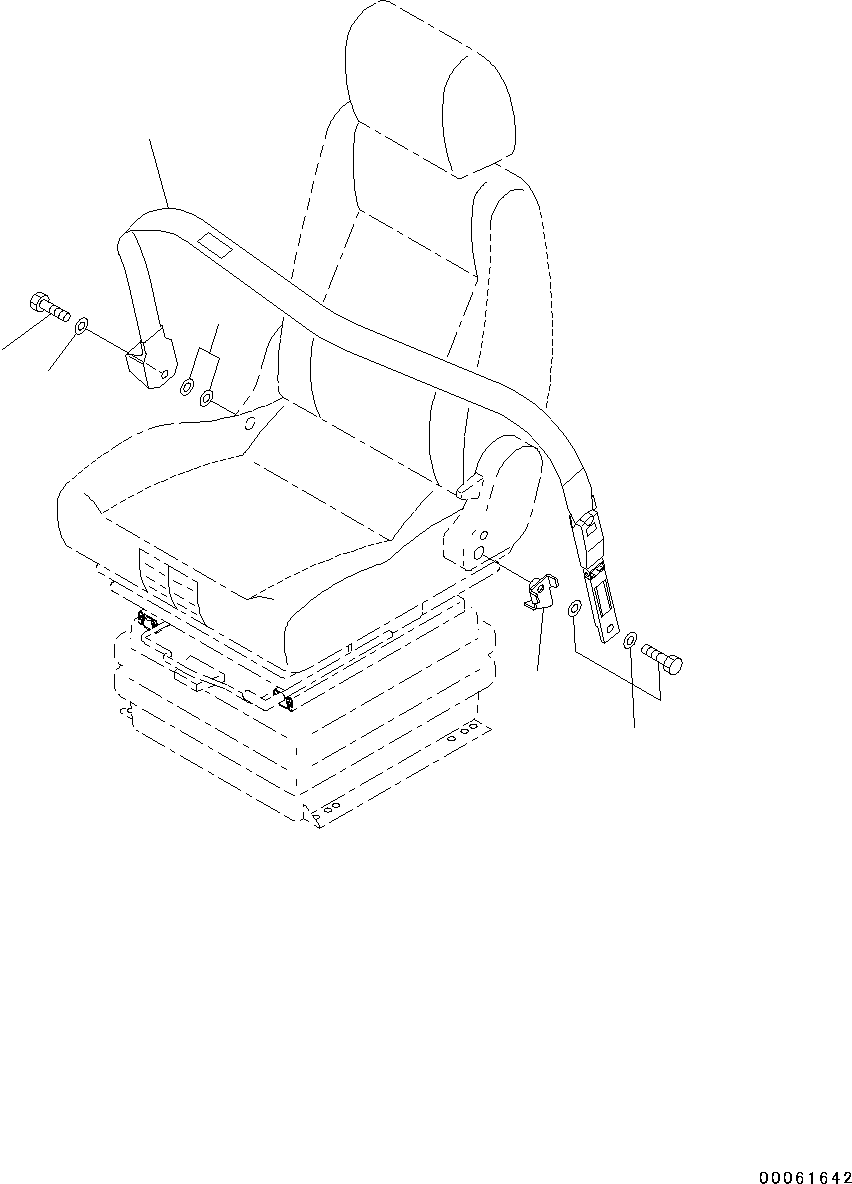 Bulldozers Komatsu / D31EX-22 S/N 60001-UP(0000137c) / Seat Belt (#60001-)(K007001 : K0160-002001)