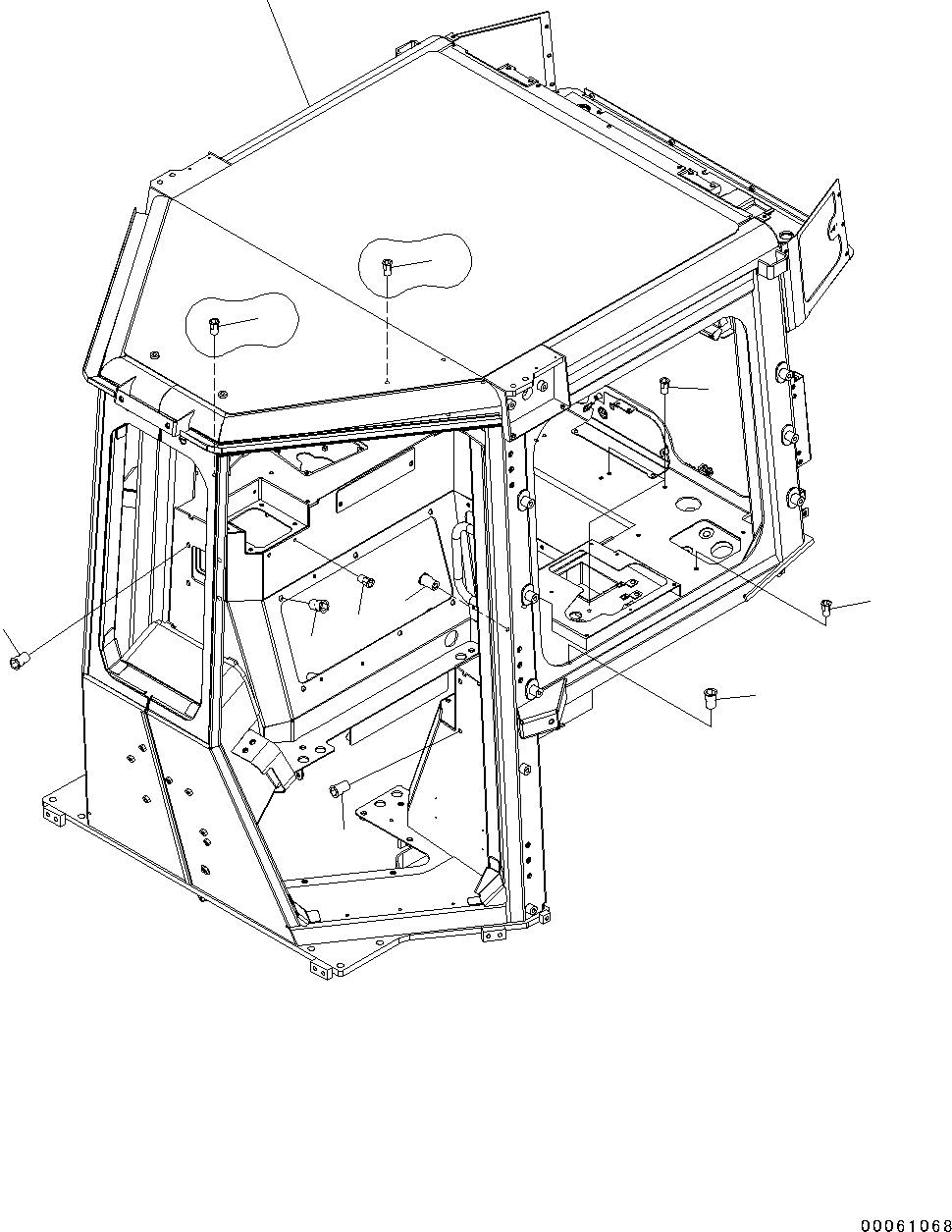 Bulldozers Komatsu / D31EX-22 S/N 60001-UP(0000137c) / ROPS Cab, Body (#60001-)(K015001 : K0210-012001)