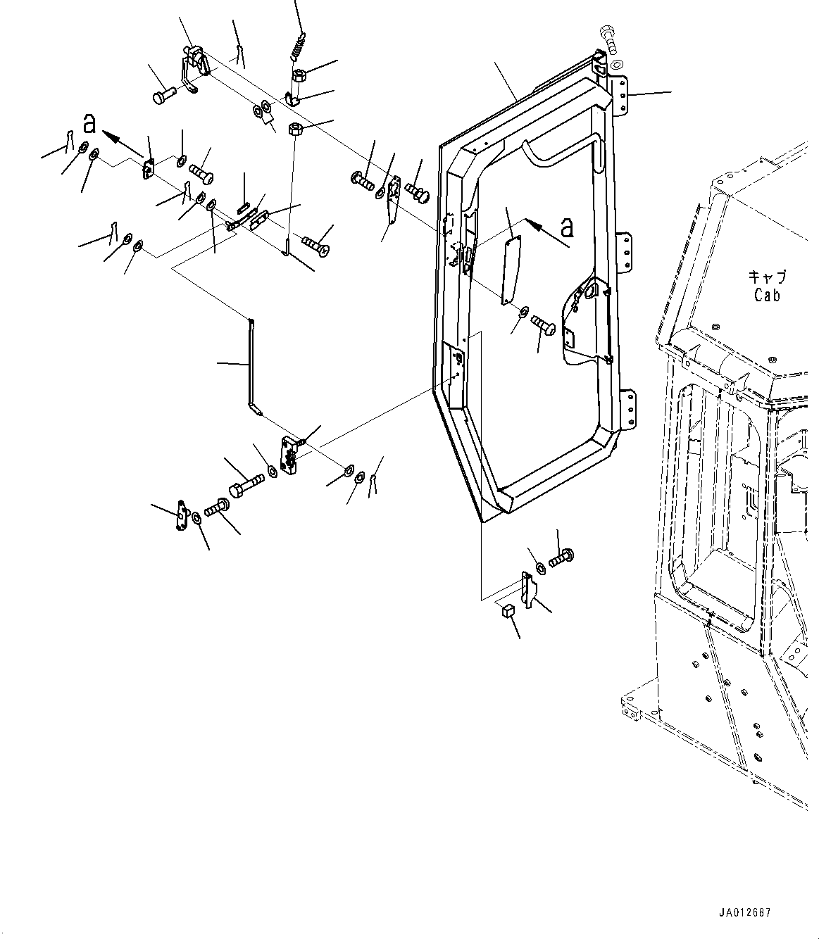 Bulldozers Komatsu / D31EX-22 S/N 60001-UP(0000137c) / ROPS Cab, Door and Latch, R.H. (#60001-)(K011004 : K0210-004004)