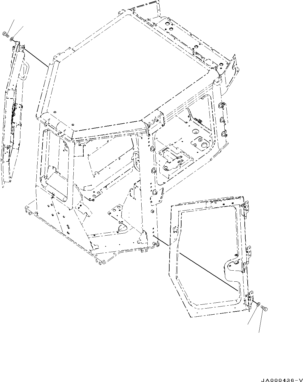 Bulldozers Komatsu / D31EX-22 S/N 60001-UP(0000137c) / ROPS Cab, Door Mounting (#60001-)(K015006 : K0210-012006)