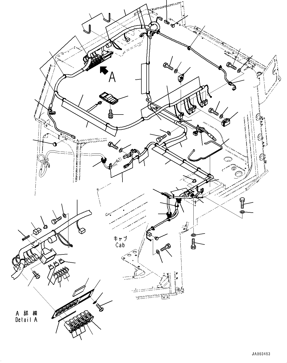 Bulldozers Komatsu / D31EX-22 S/N 60001-UP(0000137c) / ROPS Cab, Switch, Room Lamp and Wiring Harness (#60001-)(K011014 : K0210-004012)
