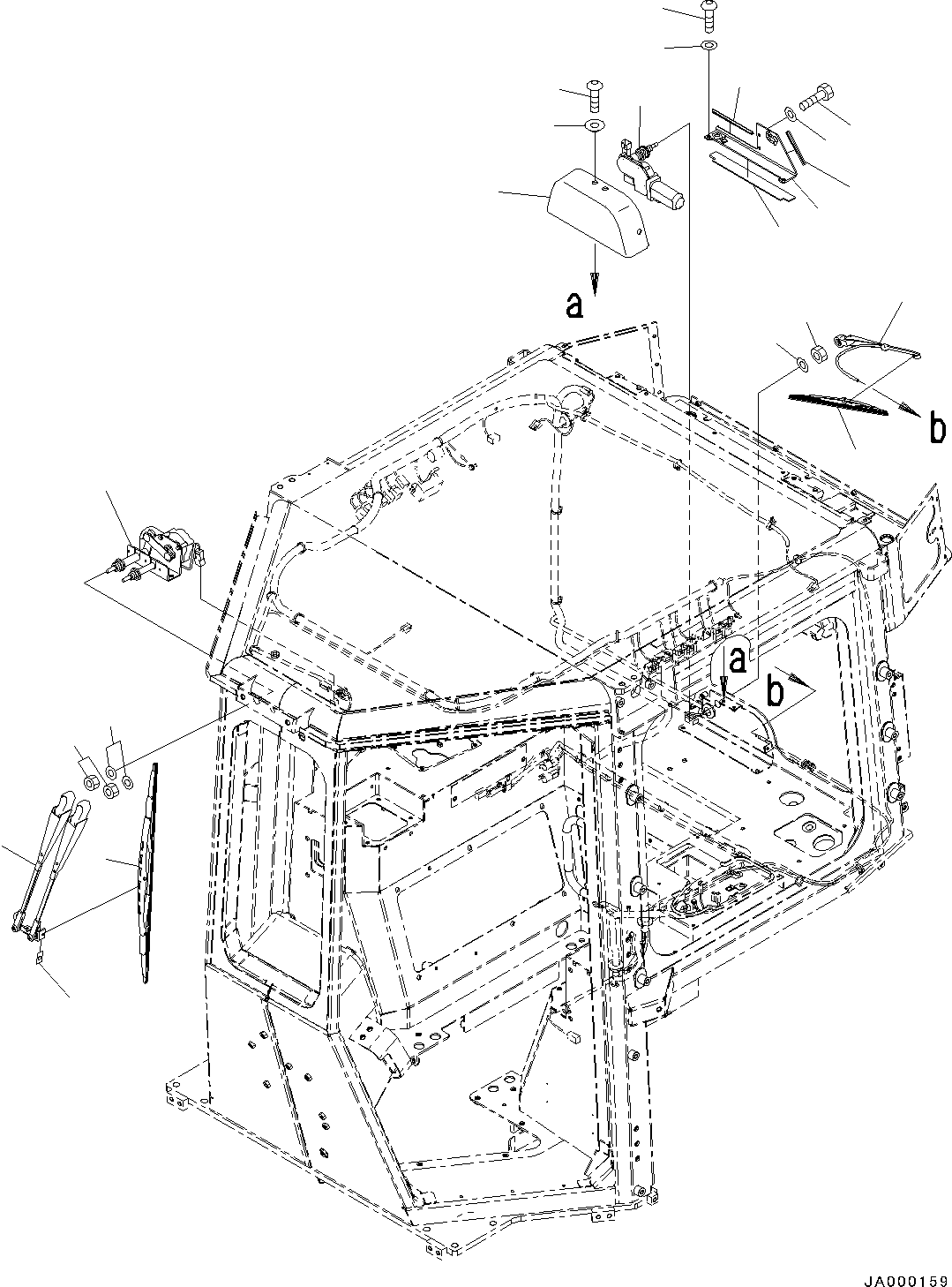 Bulldozers Komatsu / D31EX-22 S/N 60001-UP(0000137c) / ROPS Cab, Front and Rear Wiper (#60001-)(K015013 : K0210-012013)
