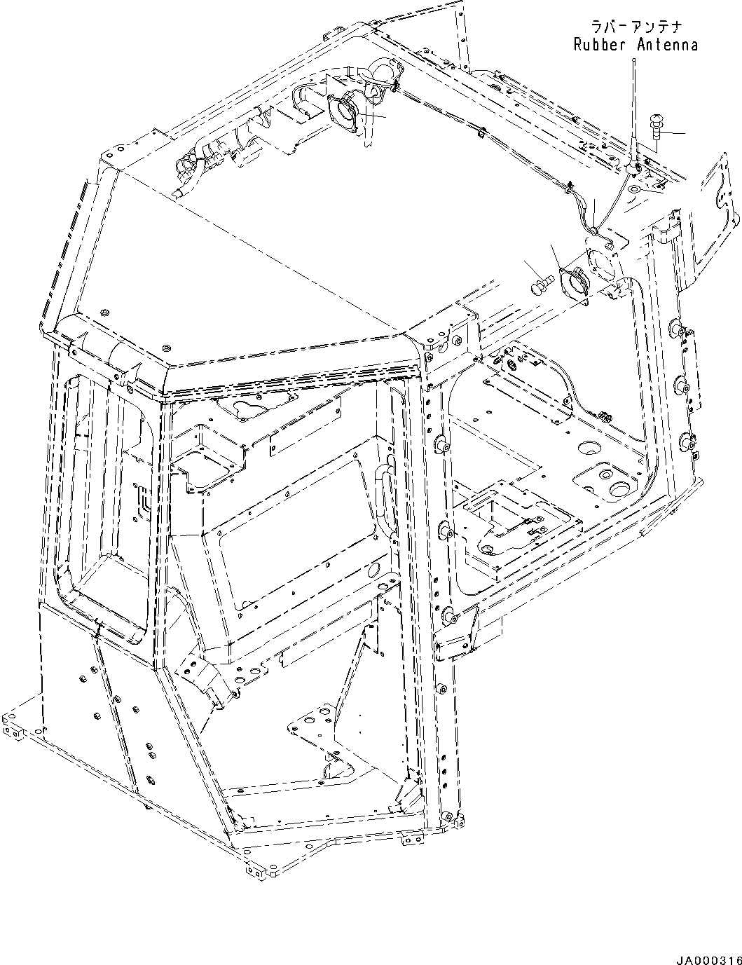 Bulldozers Komatsu / D31EX-22 S/N 60001-UP(0000137c) / ROPS Cab, Rubber Antenna Mounting (#60001-)(K015017 : K0210-012017)