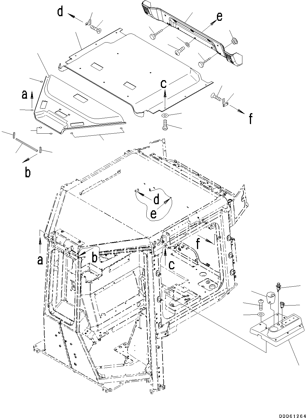 Bulldozers Komatsu / D31EX-22 S/N 60001-UP(0000137c) / ROPS Cab, Roof Cover (#60001-)(K015018 : K0210-012018)