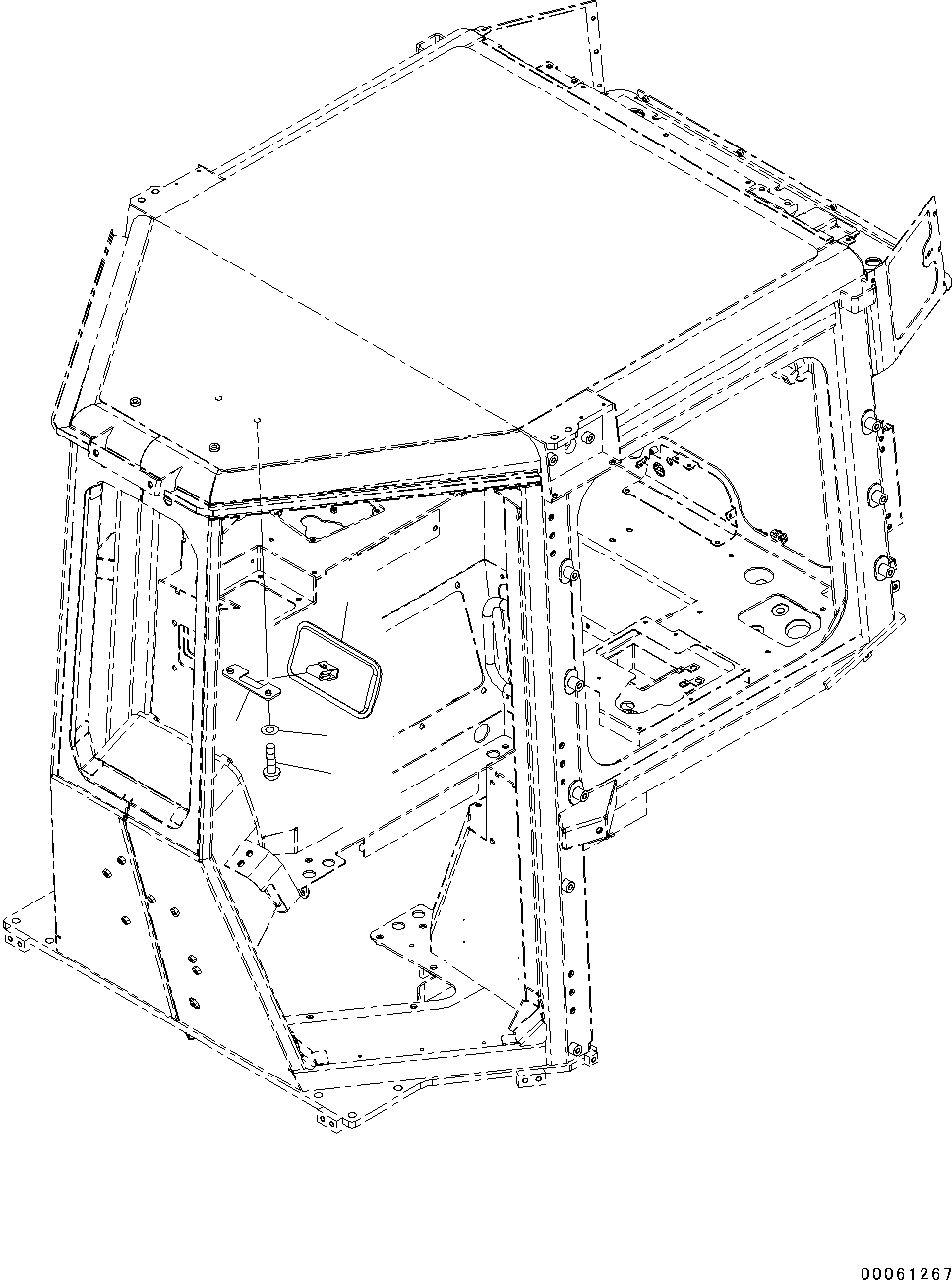 Bulldozers Komatsu / D31EX-22 S/N 60001-UP(0000137c) / ROPS Cab, Rearview Mirror (#60001-)(K015019 : K0210-012019)