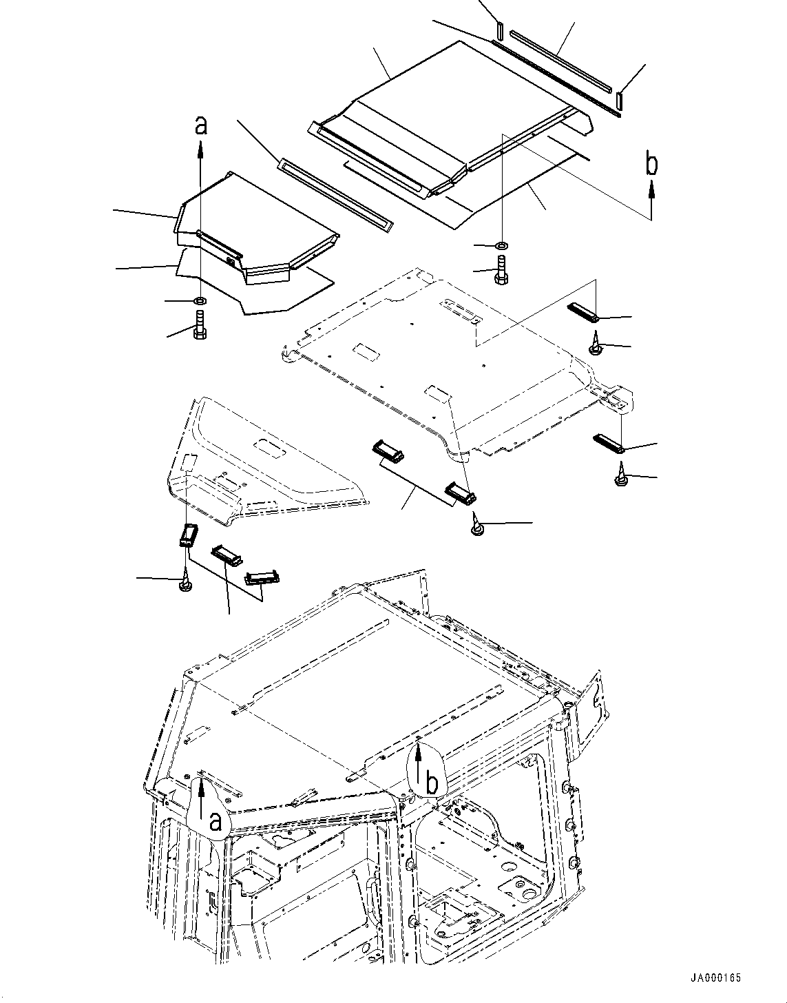 Bulldozers Komatsu / D31EX-22 S/N 60001-UP(0000137c) / ROPS Cab, Air Conditioner Duct (#60001-)(K015020 : K0210-012020)