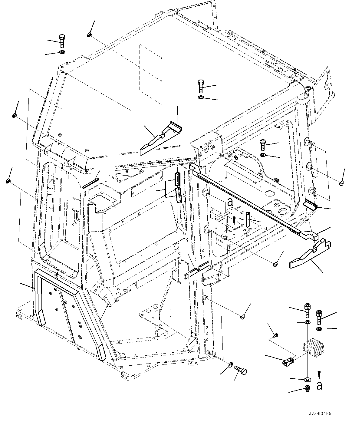 Bulldozers Komatsu / D31EX-22 S/N 60001-UP(0000137c) / ROPS Cab, Plug and Outside Seal (#60001-)(K010023 : K0210-003021)