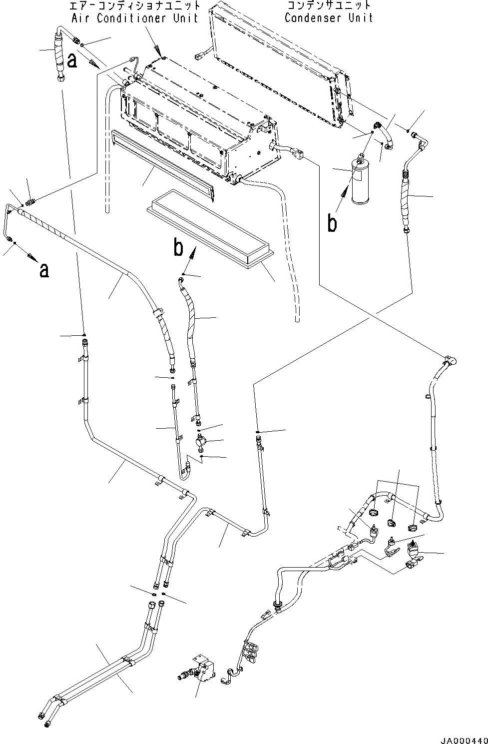Bulldozers Komatsu / D31EX-22 S/N 60001-UP(0000137c) / ROPS Cab, Air Conditioner Condenser Unit Mounting (#60001-60498)(K011029 : K0210-004024)