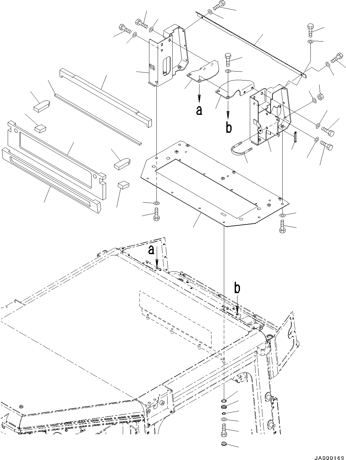Bulldozers Komatsu / D31EX-22 S/N 60001-UP(0000137c) / ROPS Cab, Air Conditioner Unit Mounting (#60001-60260)(K010032 : K0210-003026)