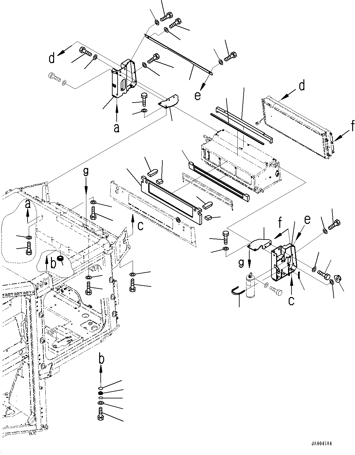 Bulldozers Komatsu / D31EX-22 S/N 60001-UP(0000137c) / ROPS Cab, Air Conditioner Unit Mounting (#60001-)(K014026 : K0210-011026)