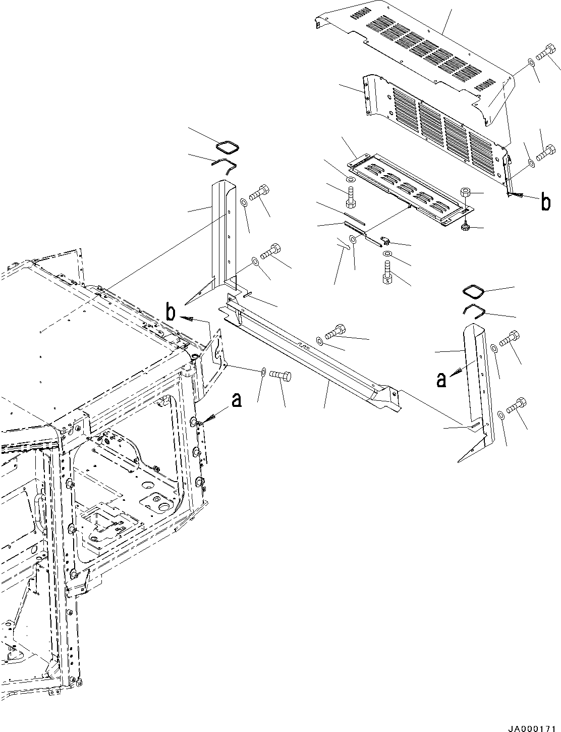Bulldozers Komatsu / D31EX-22 S/N 60001-UP(0000137c) / ROPS Cab, Air Conditioner Outside Cover (#60001-60260)(K011036 : K0210-004028)
