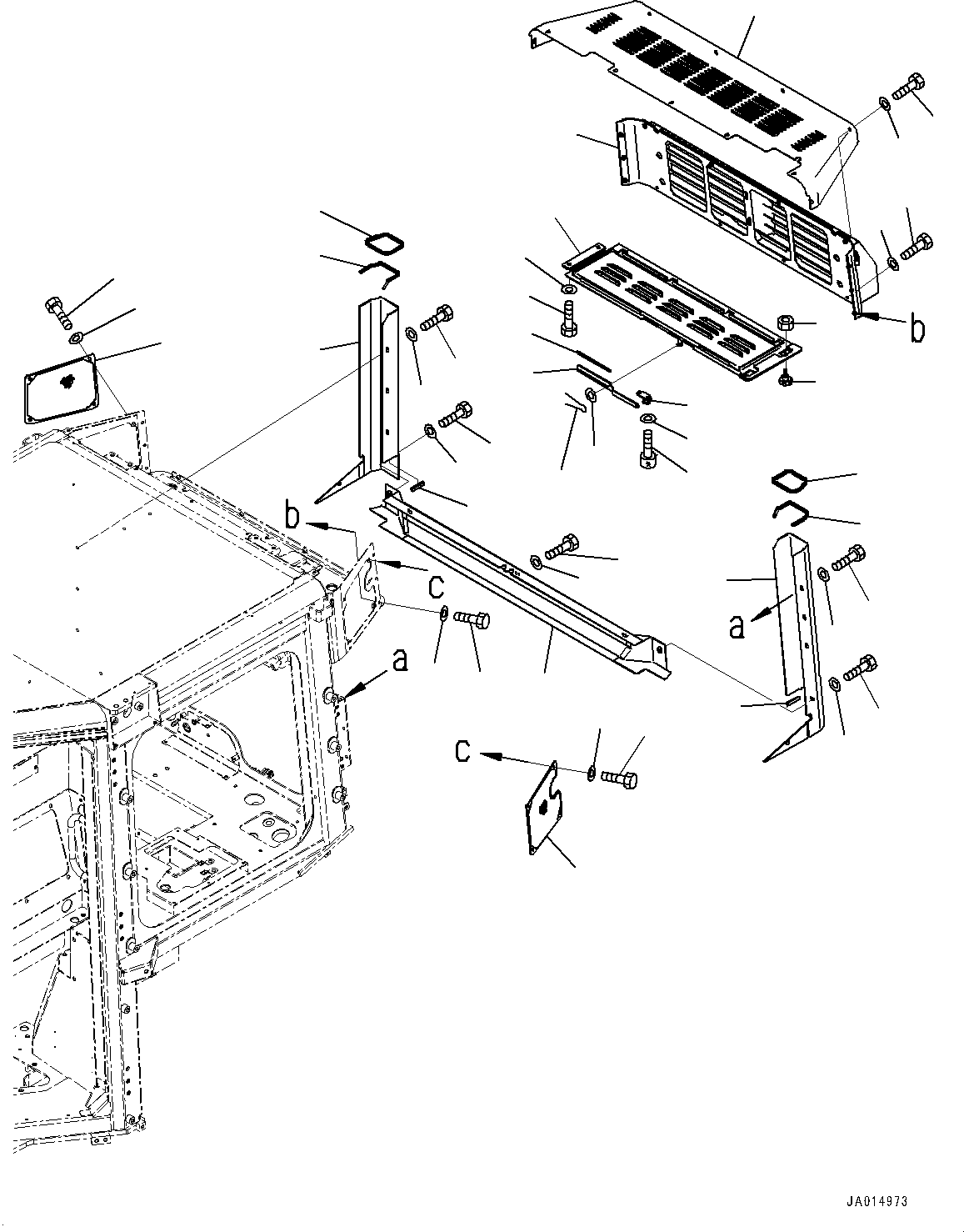 Bulldozers Komatsu / D31EX-22 S/N 60001-UP(0000137c) / ROPS Cab, Air Conditioner Outside Cover (#60460-)(K010038 : K0210-003028B)