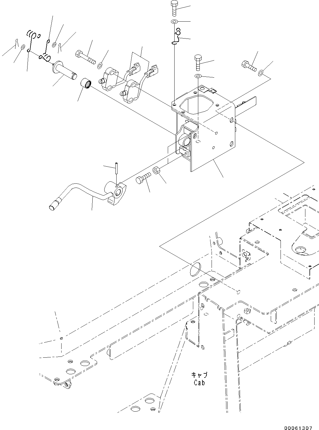 Bulldozers Komatsu / D31EX-22 S/N 60001-UP(0000137c) / ROPS Cab, Parking Brake Lever (#60001-)(K011044 : K0210-004033)