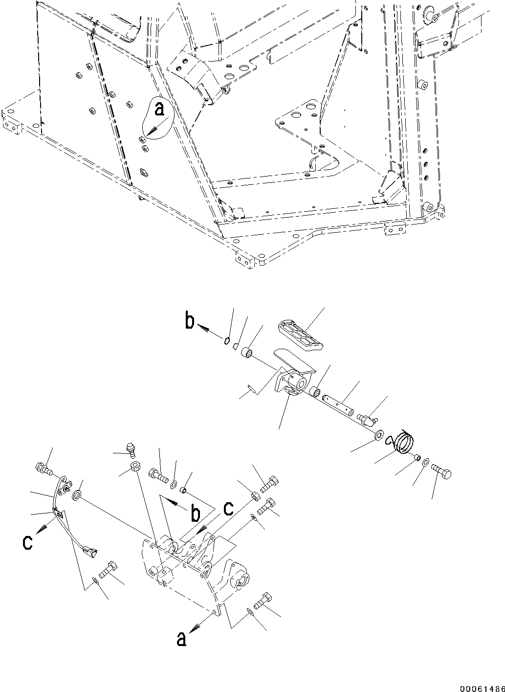 Bulldozers Komatsu / D31EX-22 S/N 60001-UP(0000137c) / ROPS Cab, Decelerator Pedal (#60001-)(K014041 : K0210-011041)