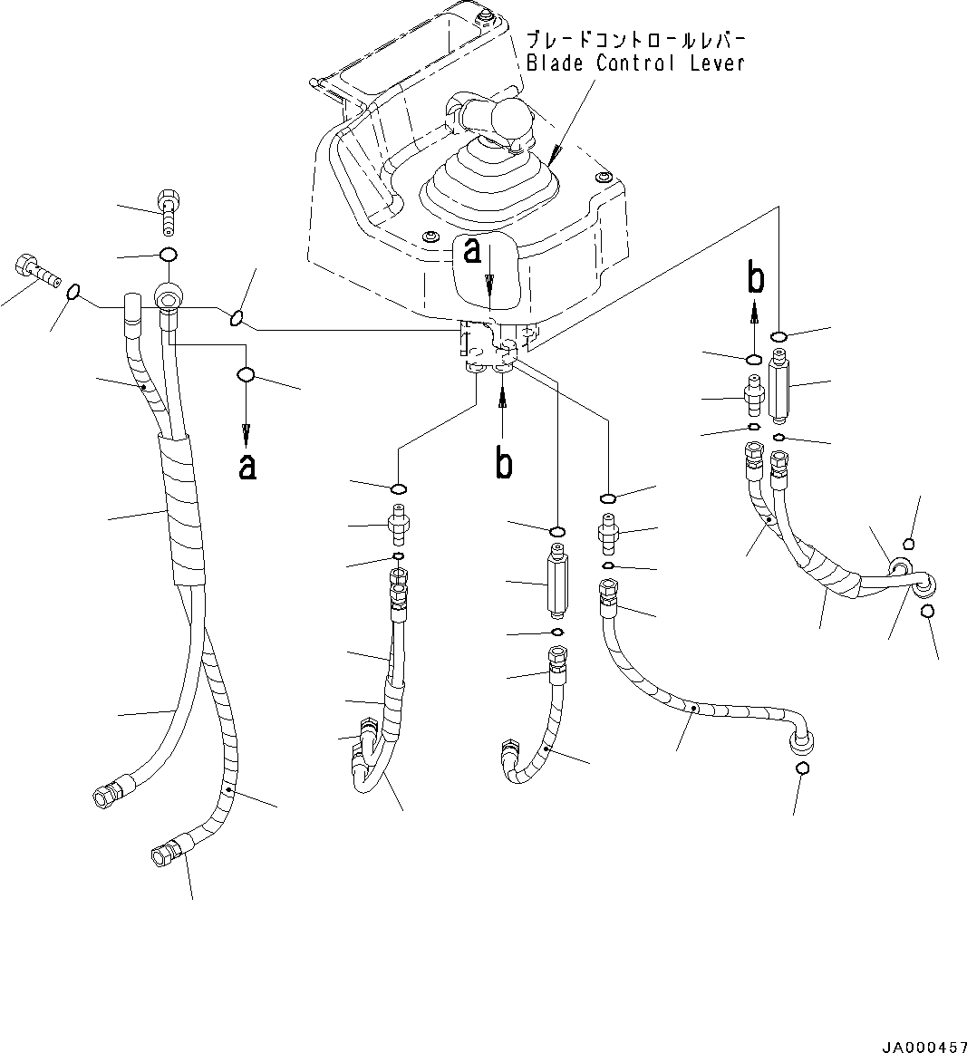 Bulldozers Komatsu / D31EX-22 S/N 60001-UP(0000137c) / ROPS Cab, Work Equipment Control Proportional Pressure Control (PPC) Piping (#60001-)(K011058 : K0210-004047)