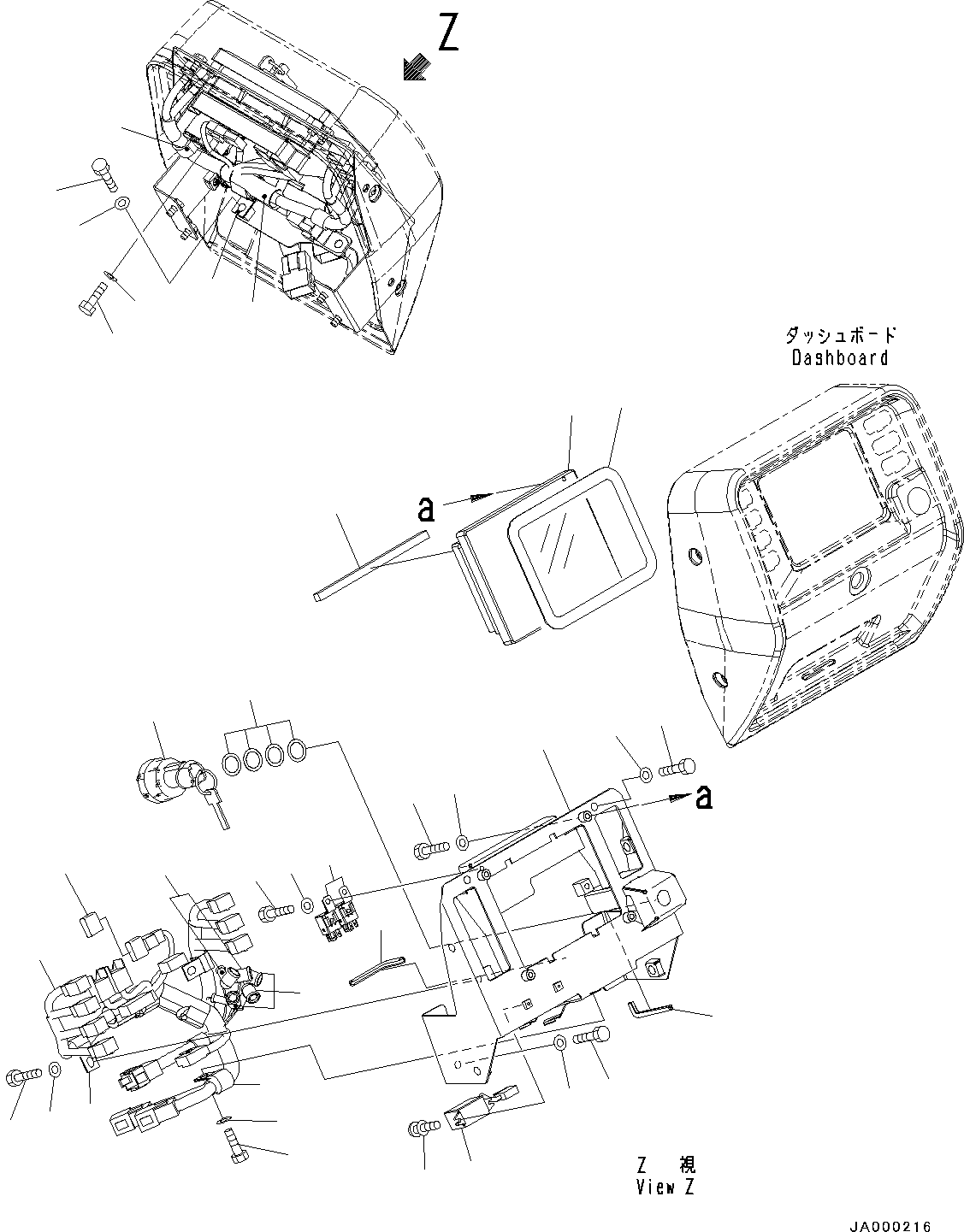 Bulldozers Komatsu / D31EX-22 S/N 60001-UP(0000137c) / ROPS Cab, Dashboard Wiring Harness (#60001-)(K011060 : K0210-004049)