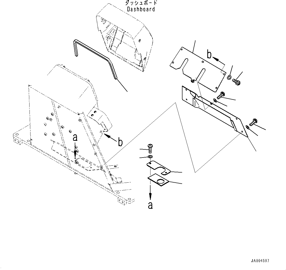 Bulldozers Komatsu / D31EX-22 S/N 60001-UP(0000137c) / ROPS Cab, Dashboard Mounting (#60499-)(K011062 : K0210-004050A)
