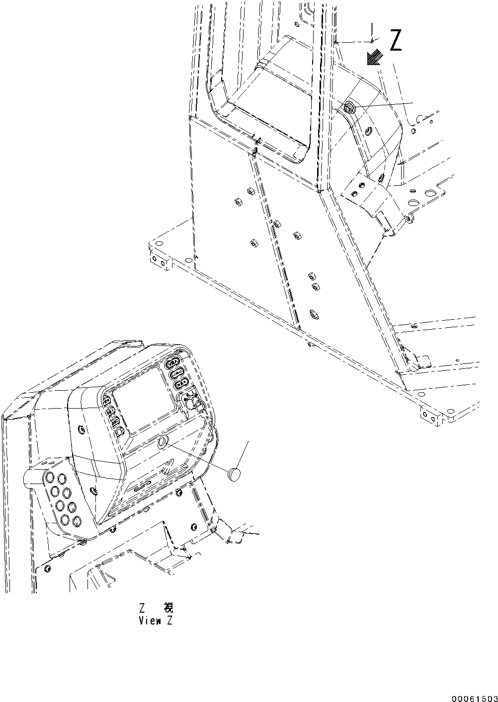 Bulldozers Komatsu / D31EX-22 S/N 60001-UP(0000137c) / ROPS Cab, Dashboard Cap (#60001-)(K011063 : K0210-004051)