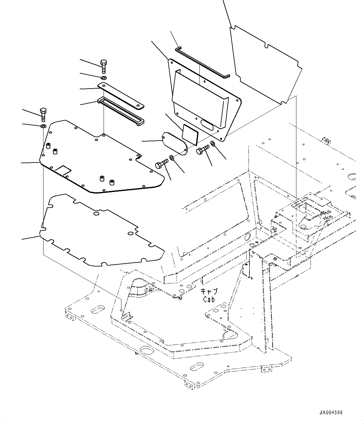 Bulldozers Komatsu / D31EX-22 S/N 60001-UP(0000137c) / ROPS Cab, Floor Frame Inside Cover (#60499-)(K010069 : K0210-003056A)
