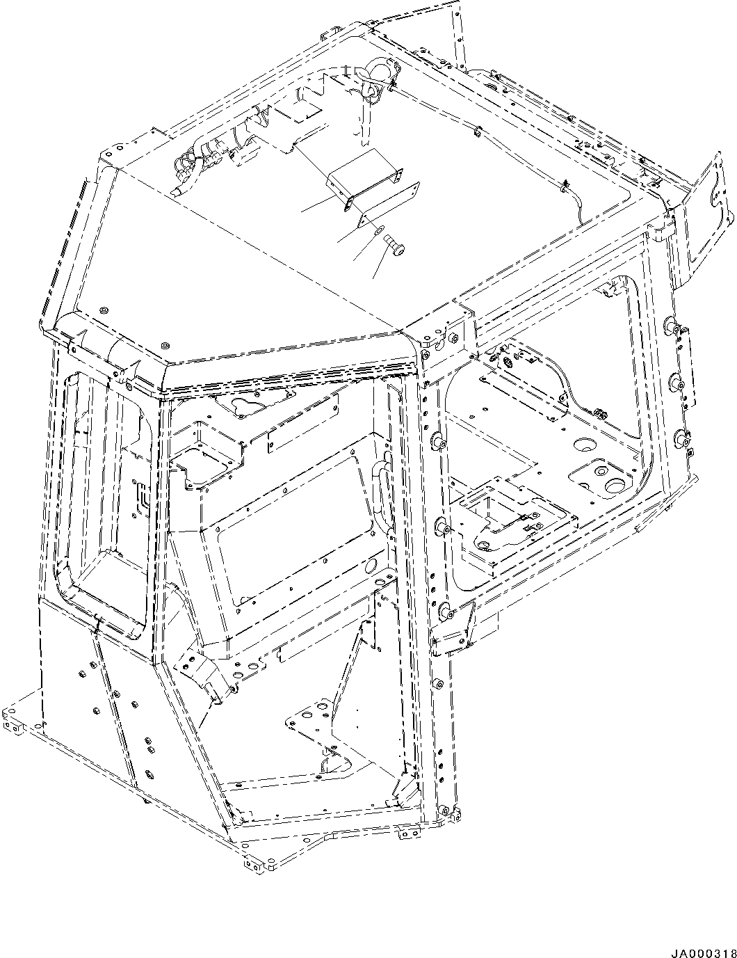 Bulldozers Komatsu / D31EX-22 S/N 60001-UP(0000137c) / ROPS Cab, Cover (#60001-)(K010017 : K0210-003015)